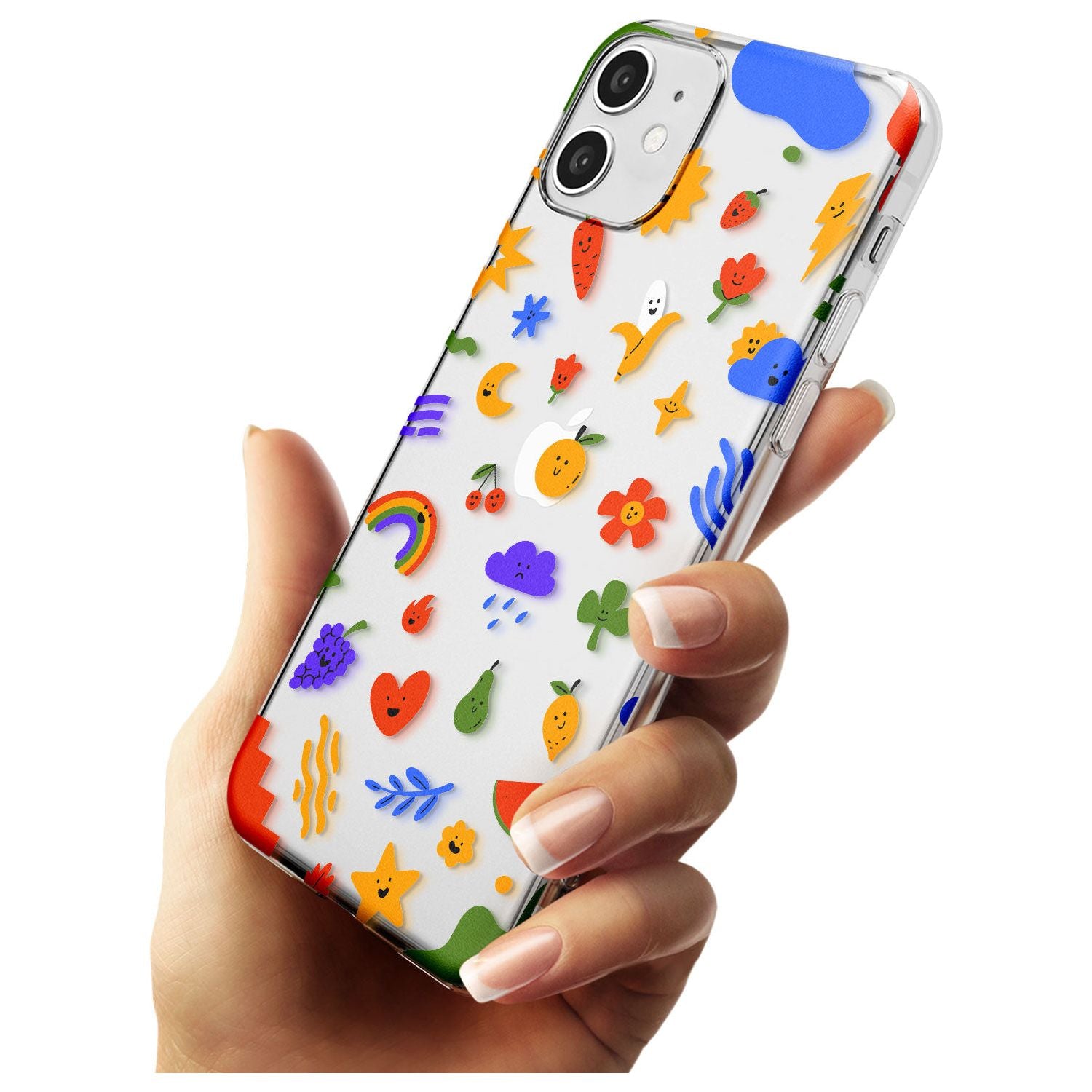 Mixed Cute Icon Pattern - Clear iPhone Case Slim TPU Phone Case Warehouse 11
