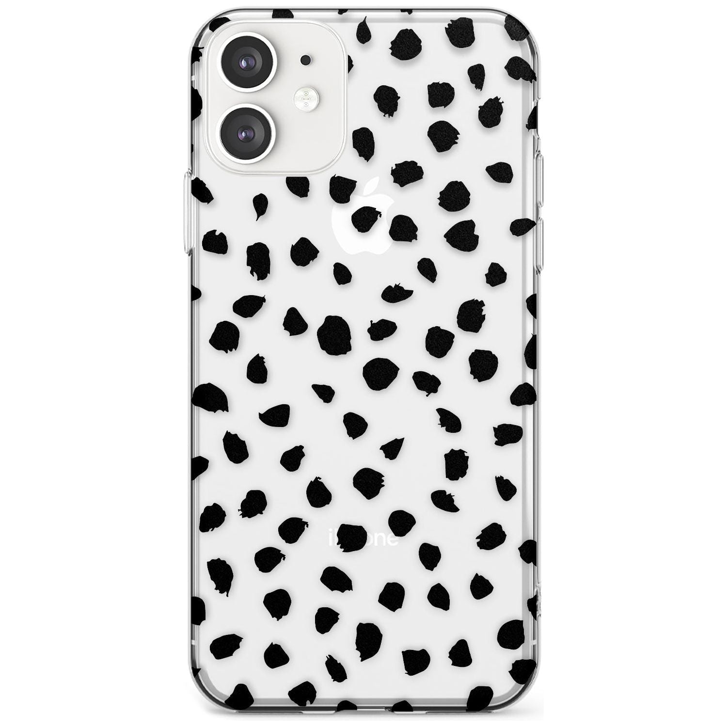 Black on Transparent Dalmatian Polka Dot Spots Slim TPU Phone Case for iPhone 11