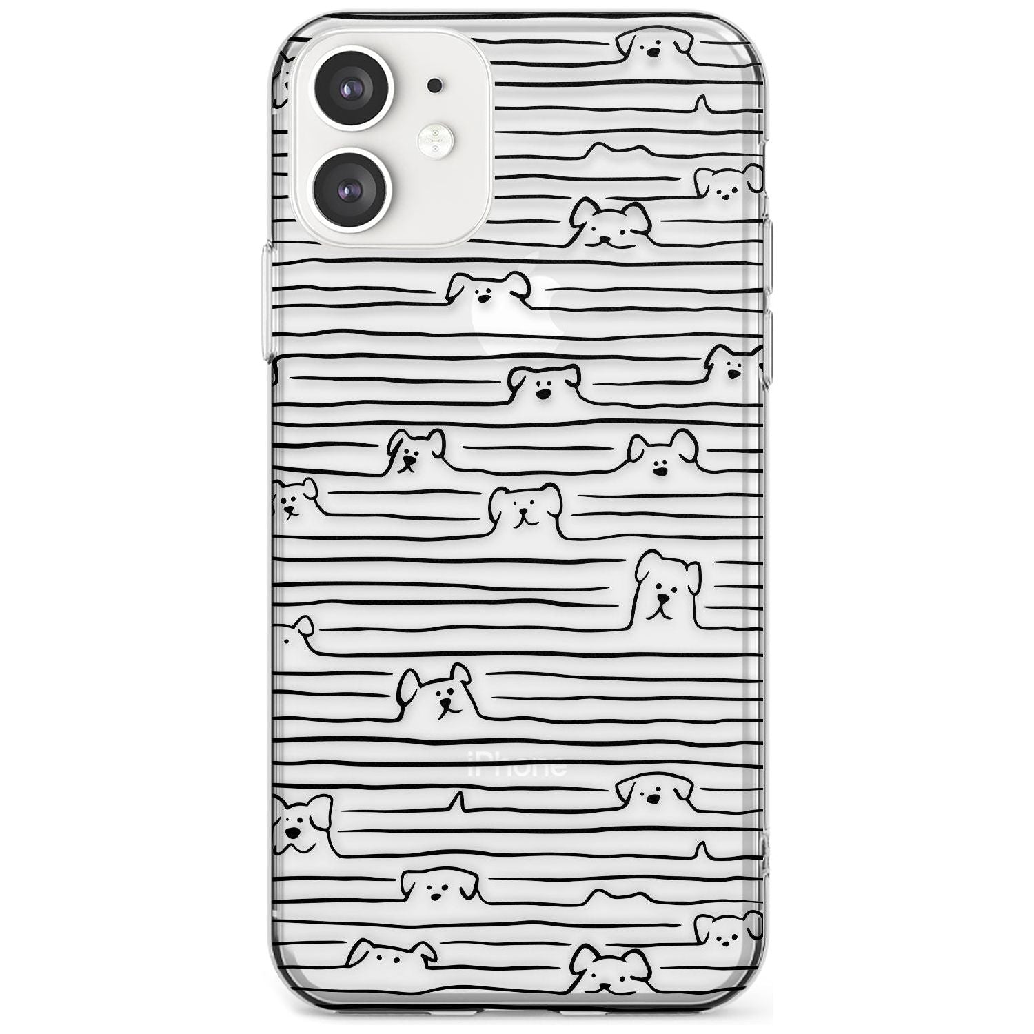 Dog Line Art - Black Slim TPU Phone Case for iPhone 11