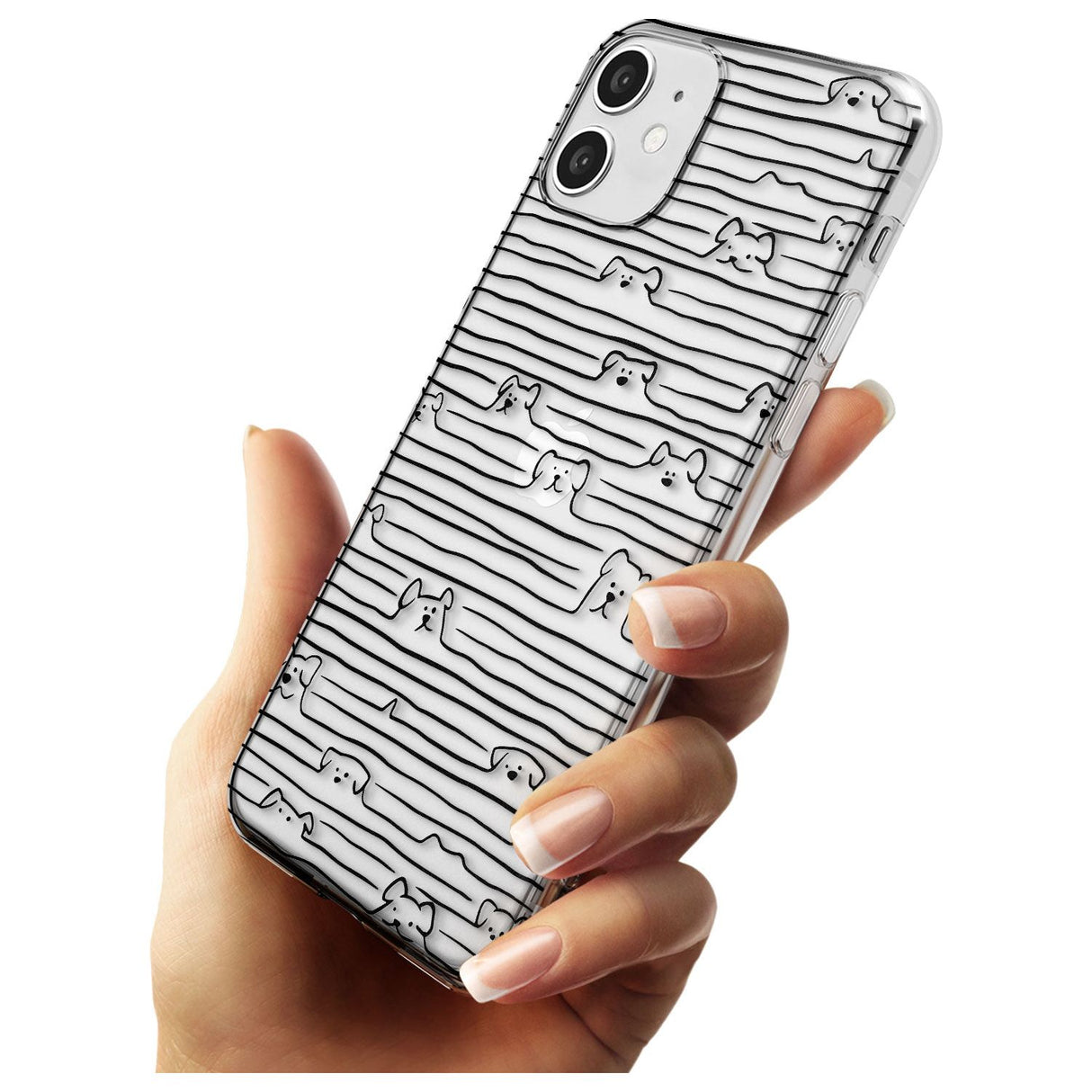 Dog Line Art - Black Slim TPU Phone Case for iPhone 11