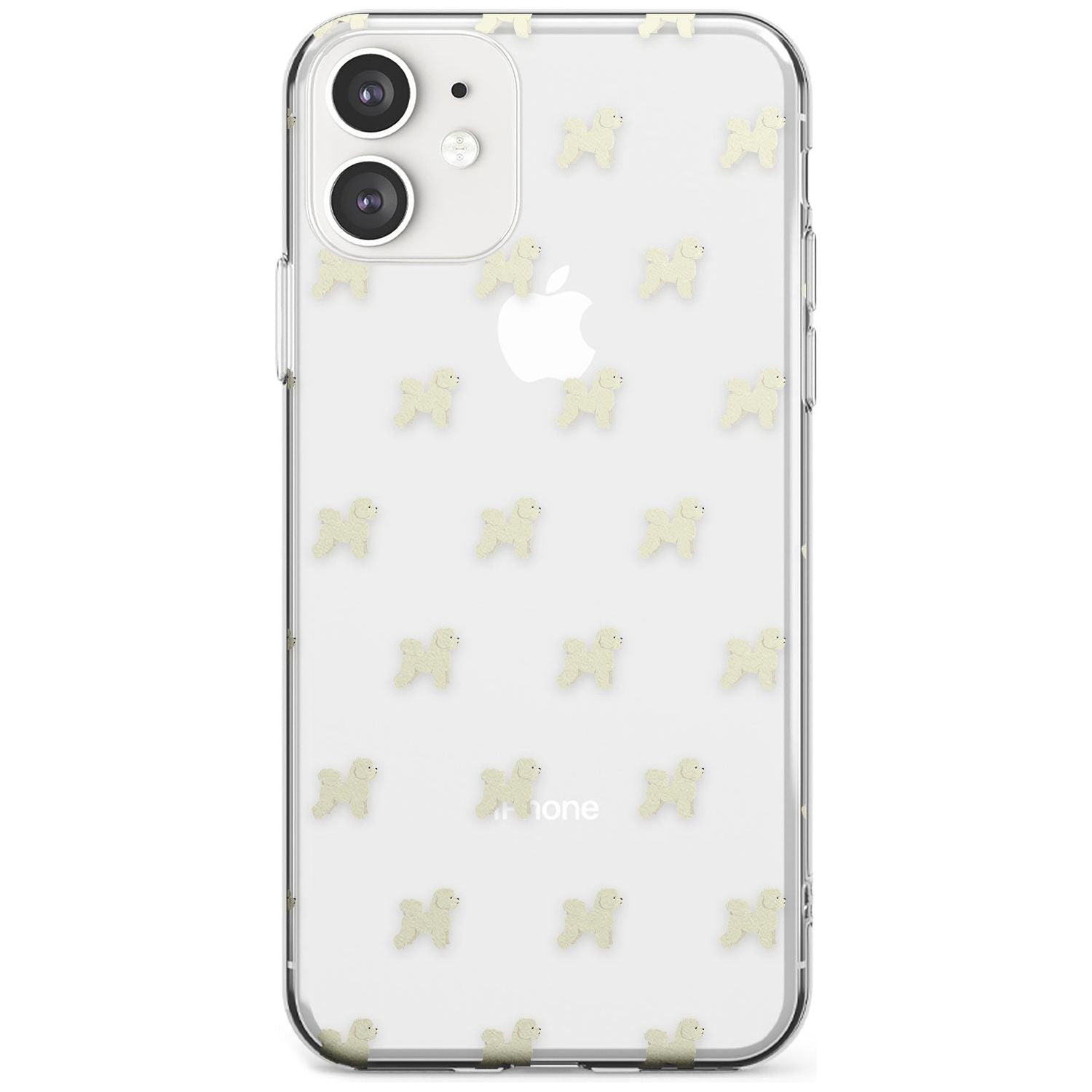 Bichon Frise Dog Pattern Clear Slim TPU Phone Case for iPhone 11