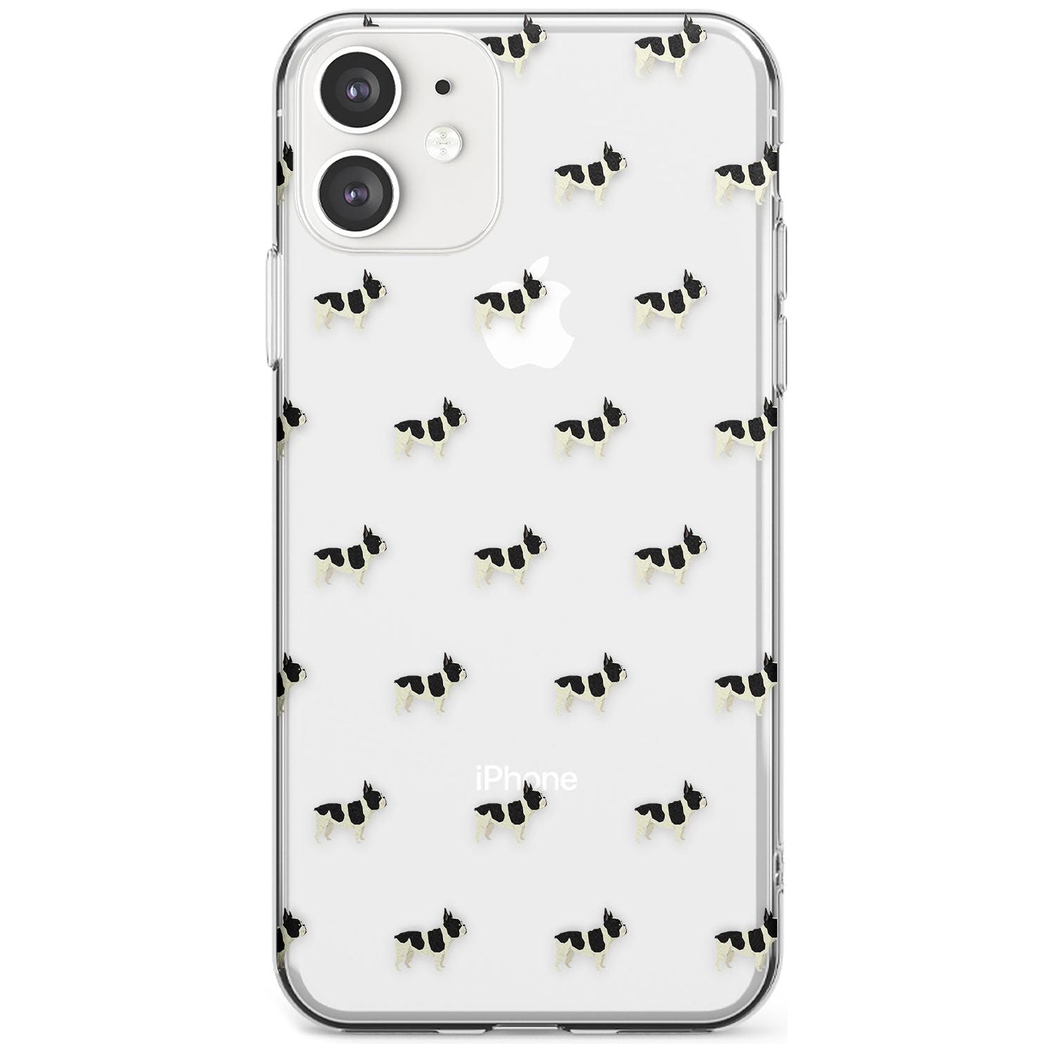 French Bulldog Dog Pattern Clear Slim TPU Phone Case for iPhone 11