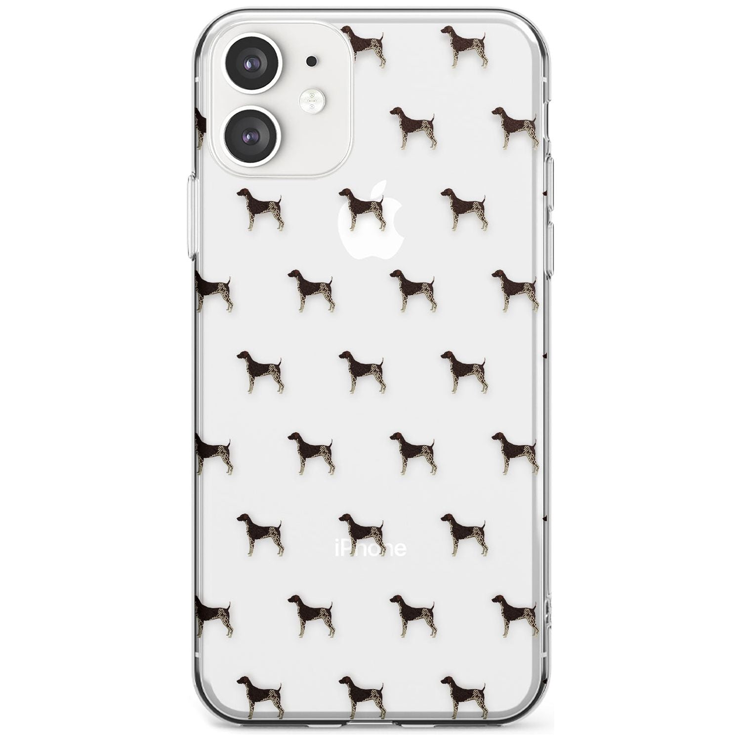 German Shorthaired Pointer Dog Pattern Clear Slim TPU Phone Case for iPhone 11