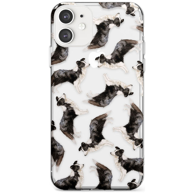 Border Collie Watercolour Dog Pattern Slim TPU Phone Case for iPhone 11
