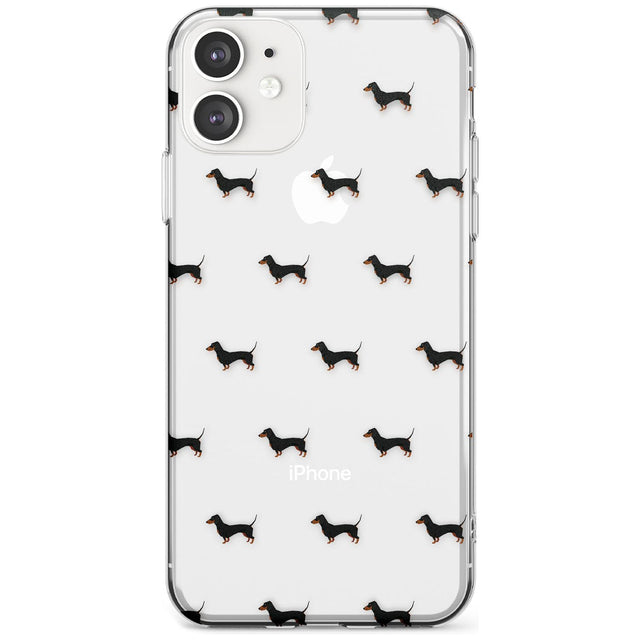 Dachshund Dog Pattern Clear Slim TPU Phone Case for iPhone 11