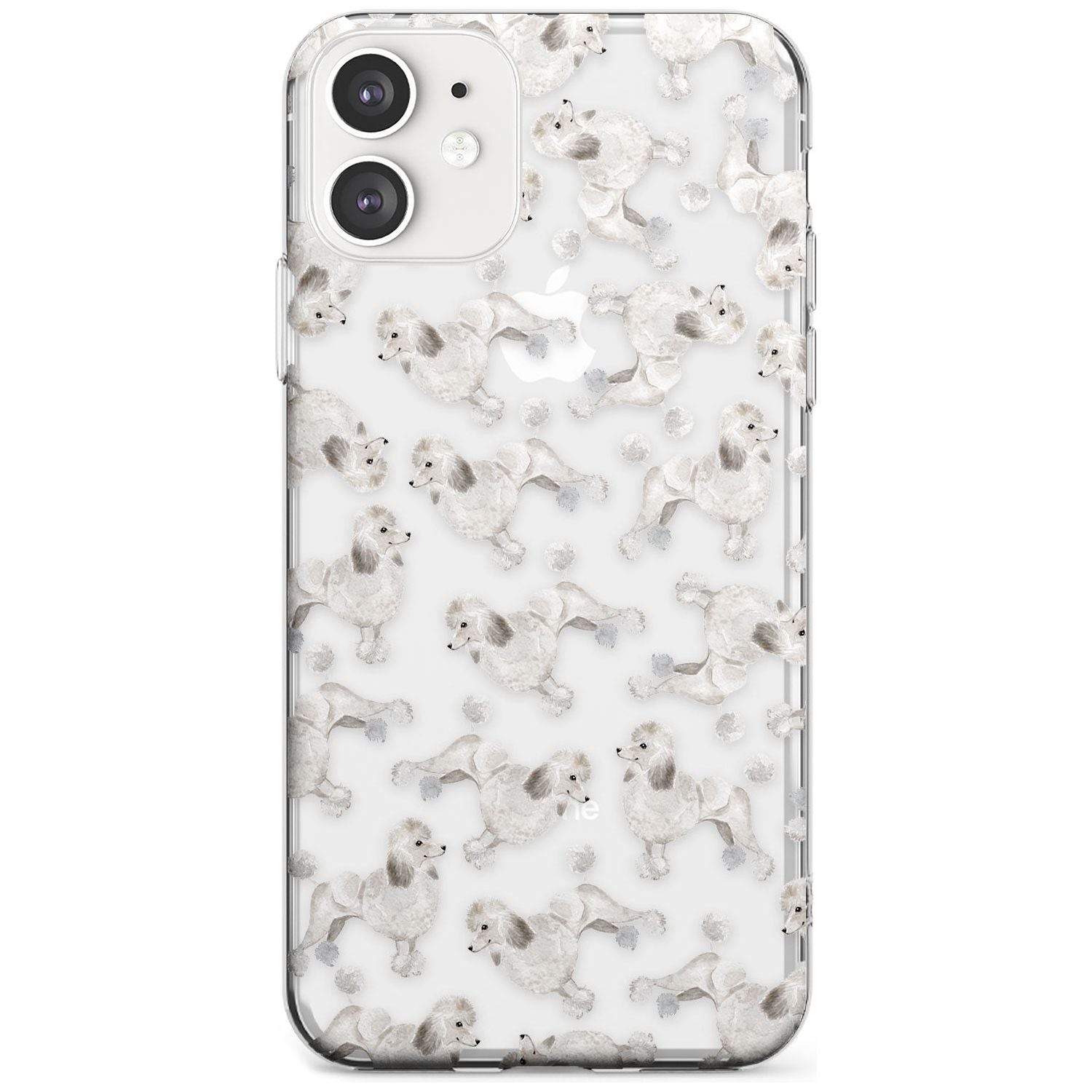 Poodle (White) Watercolour Dog Pattern Slim TPU Phone Case for iPhone 11