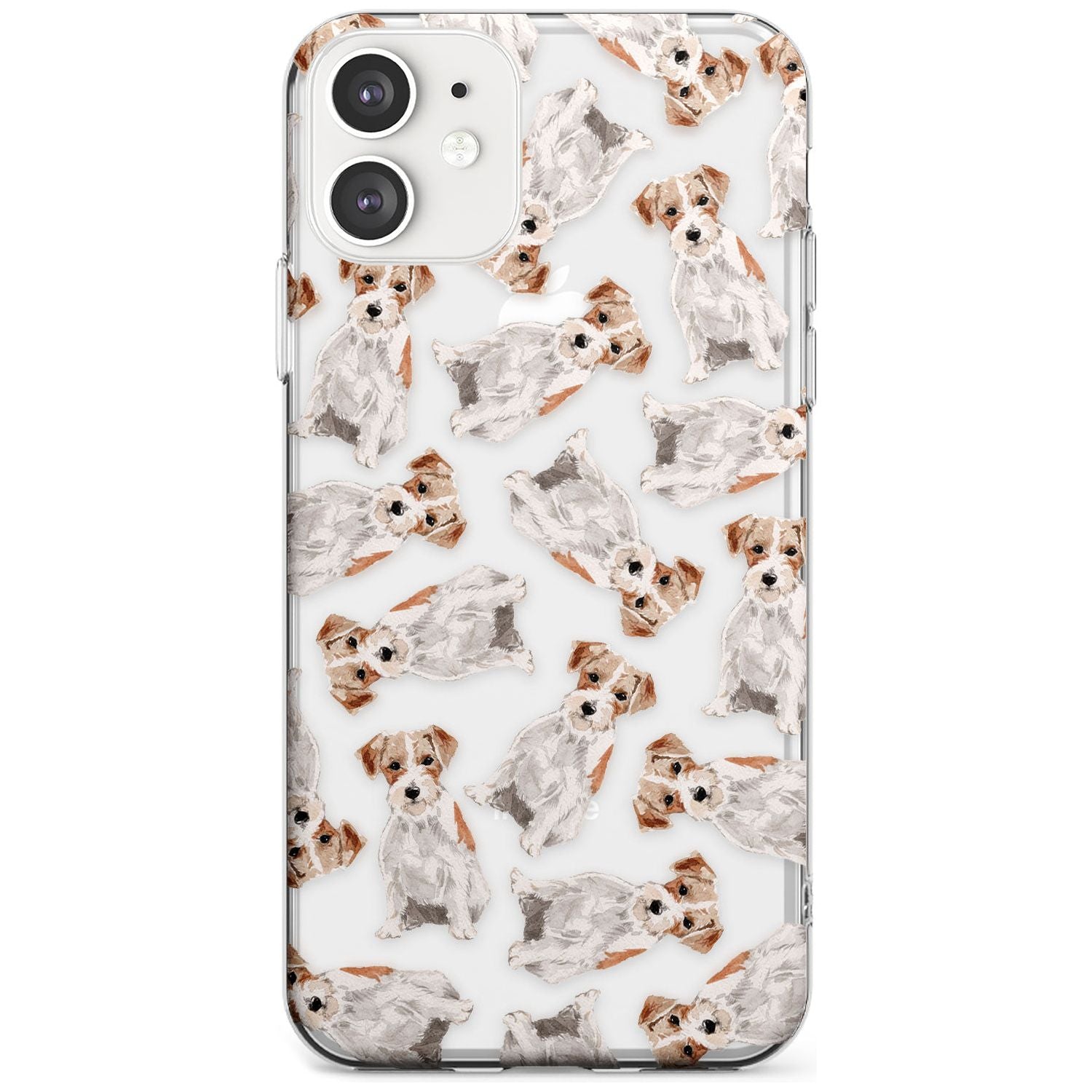 Wirehaired Jack Russell Watercolour Dog Pattern Slim TPU Phone Case for iPhone 11
