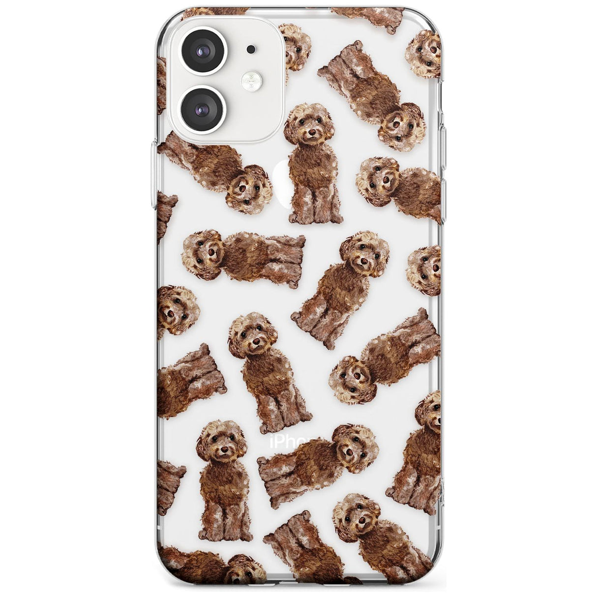 Cockapoo (Brown) Watercolour Dog Pattern Slim TPU Phone Case for iPhone 11