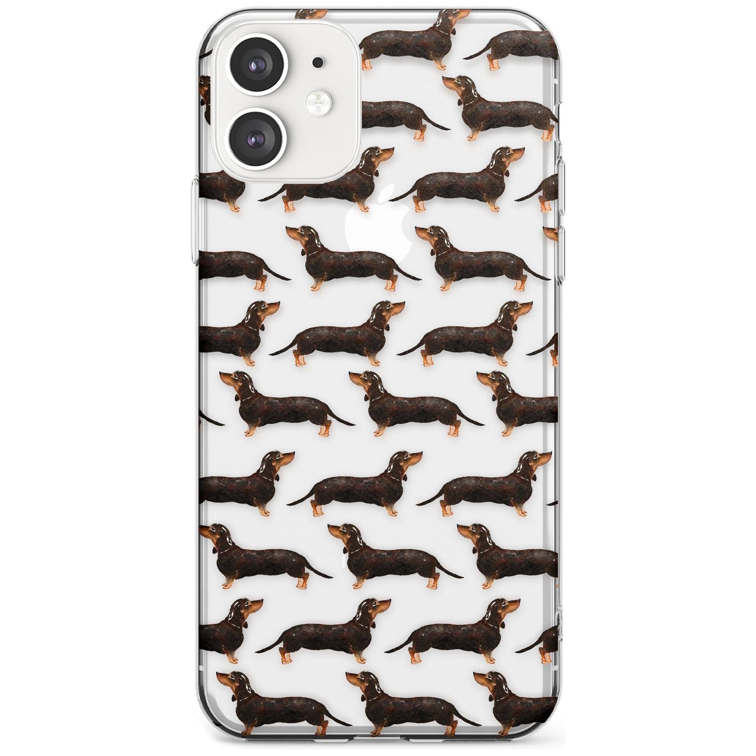 Dachshund (Black & Tan) Watercolour Dog Pattern Slim TPU Phone Case for iPhone 11