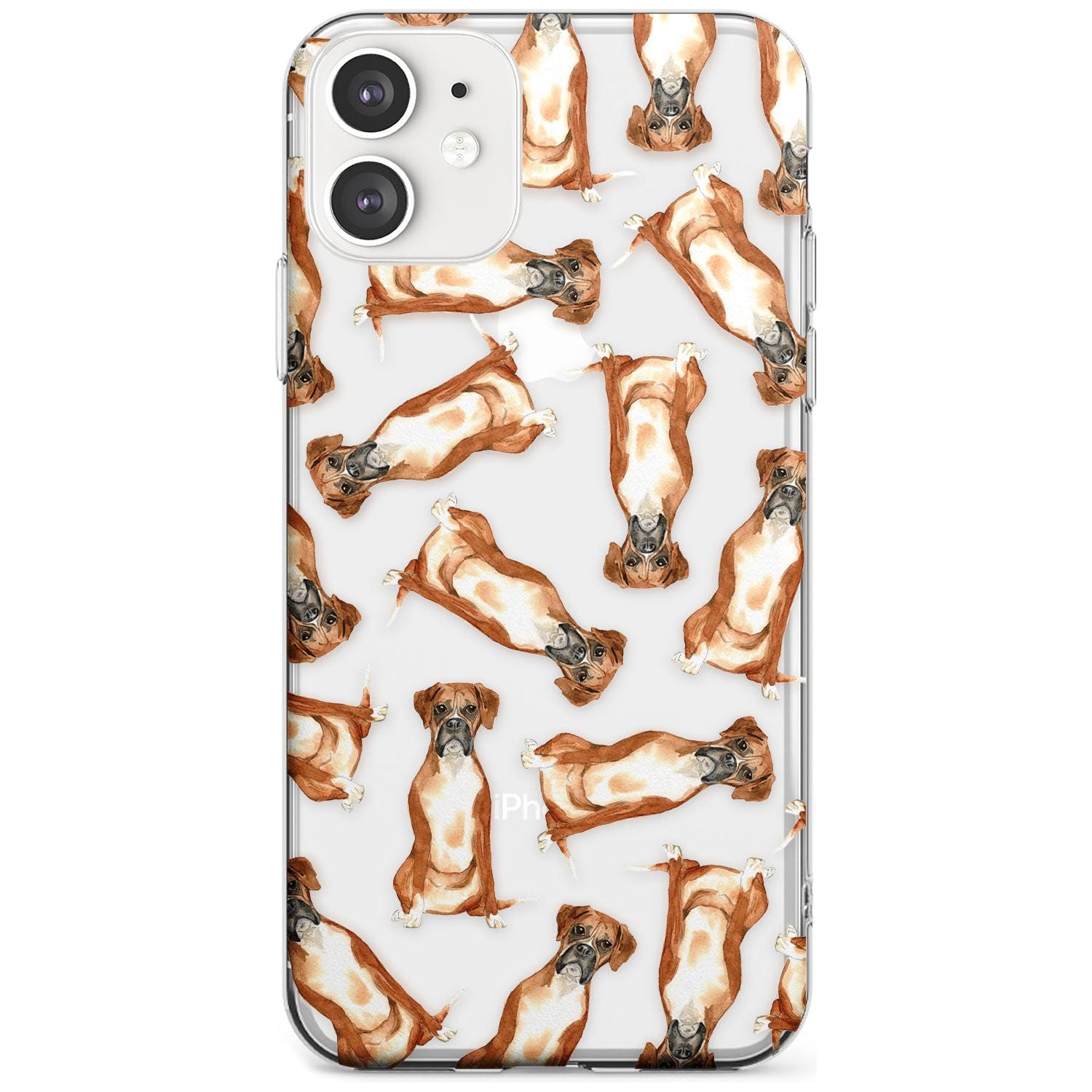 Boxer Watercolour Dog Pattern Slim TPU Phone Case for iPhone 11