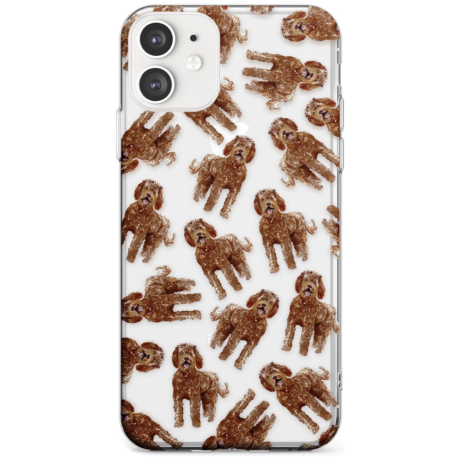 Labradoodle (Brown) Watercolour Dog Pattern Slim TPU Phone Case for iPhone 11