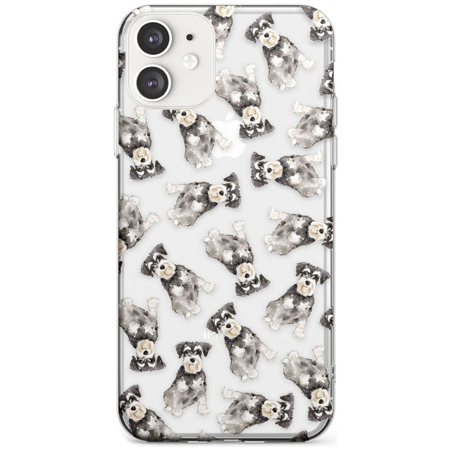 Miniature Schnauzer Watercolour Dog Pattern Slim TPU Phone Case for iPhone 11