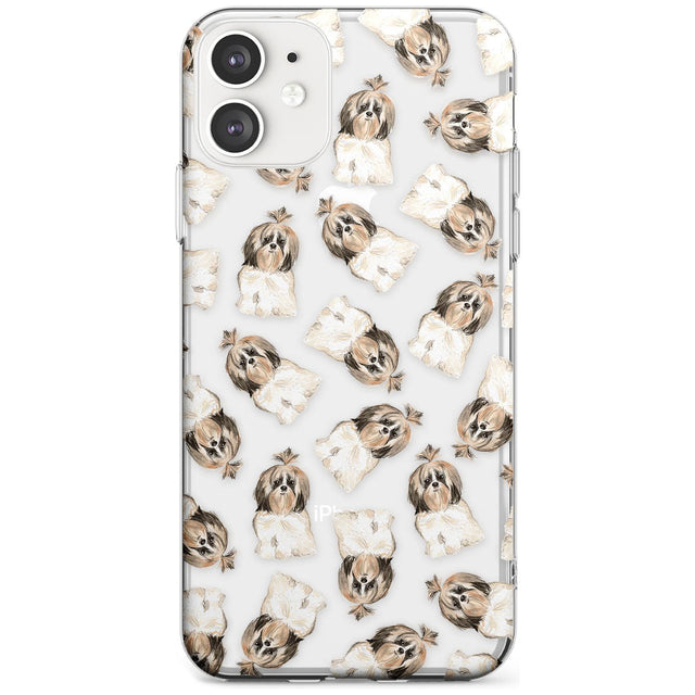 Shih tzu (Long Hair) Watercolour Dog Pattern Slim TPU Phone Case for iPhone 11