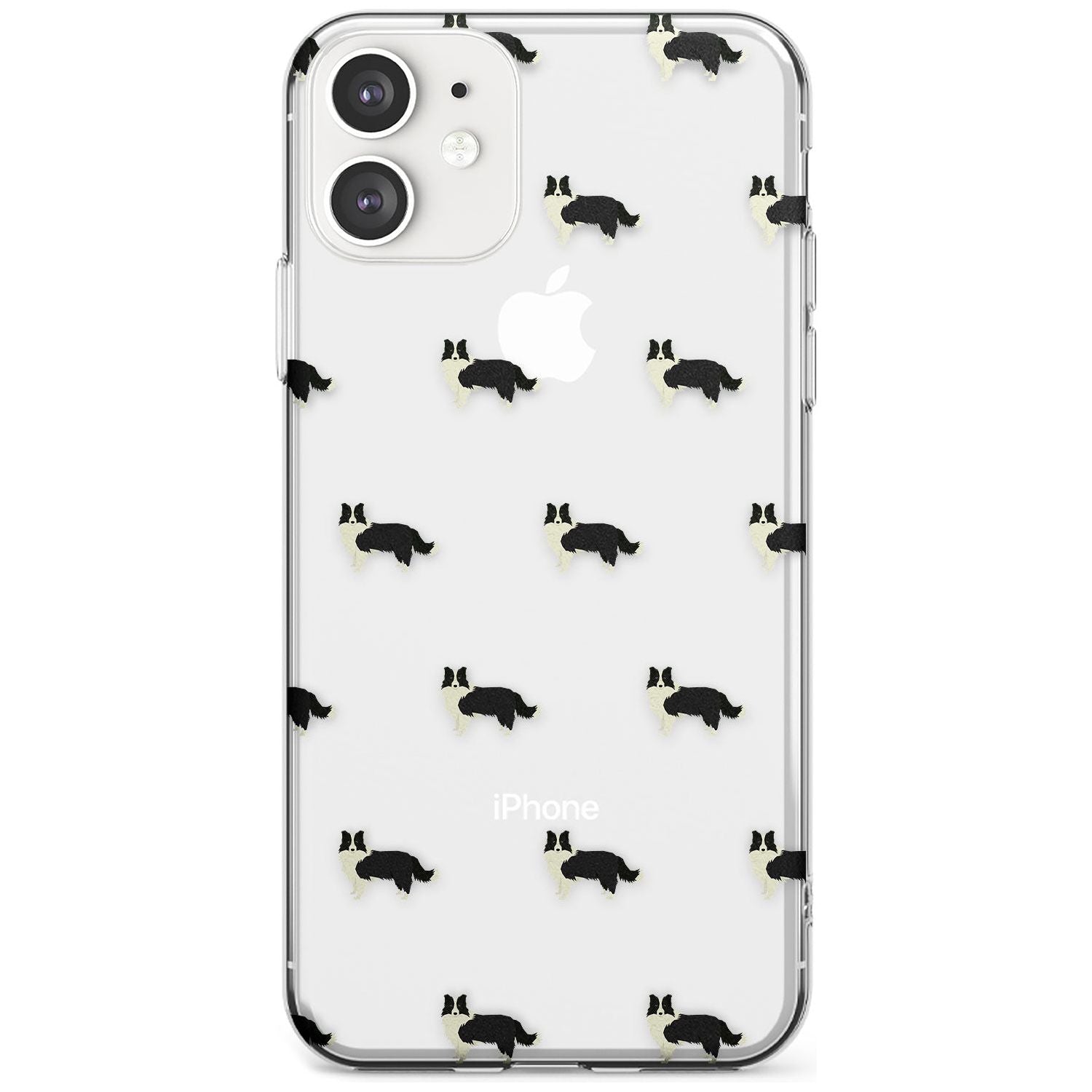 Border Collie Dog Pattern Clear Slim TPU Phone Case for iPhone 11
