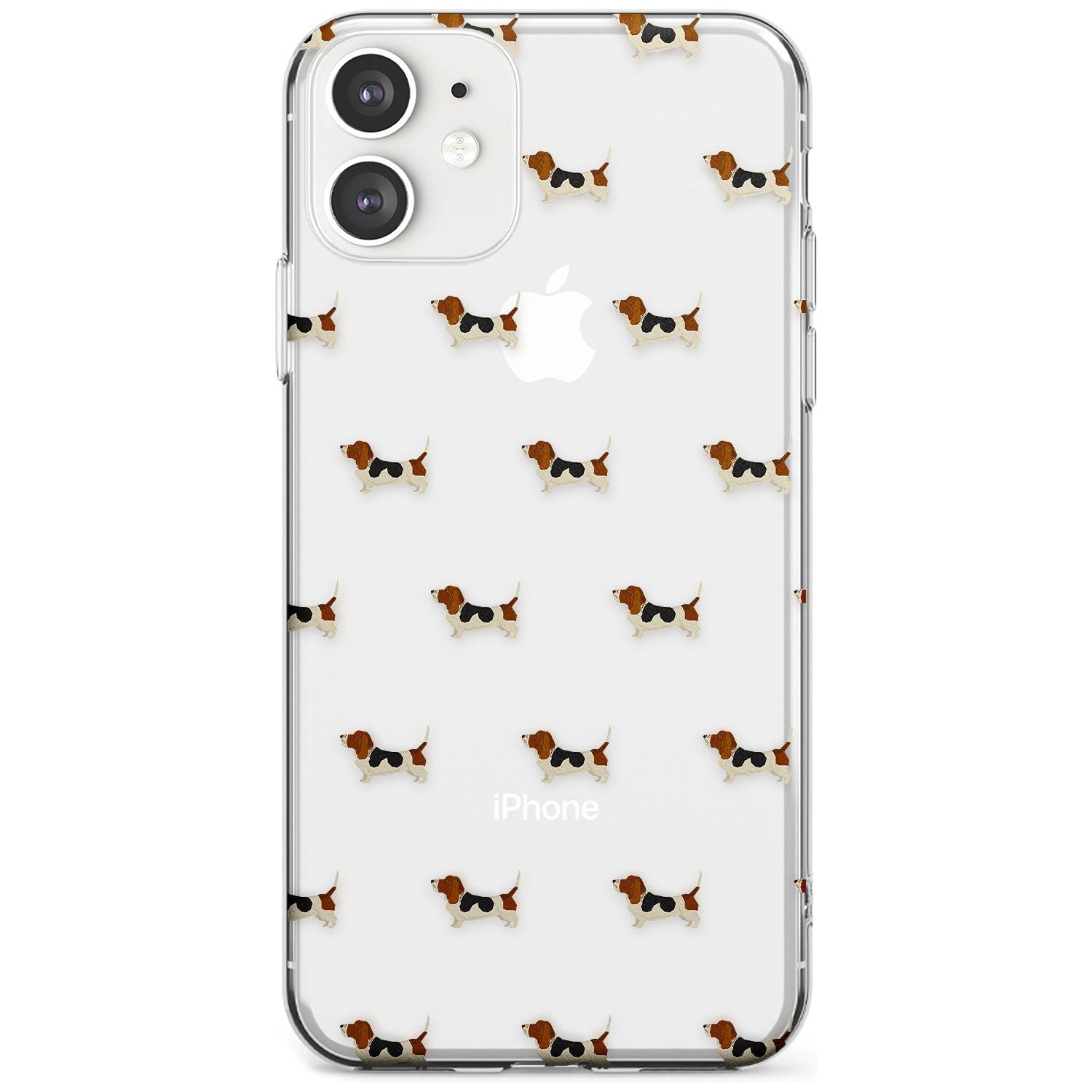 . Basset Hound Dog Pattern Clear Slim TPU Phone Case for iPhone 11