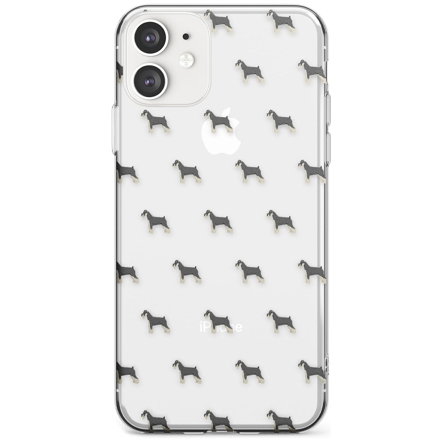 Schnauzer Dog Pattern Clear Slim TPU Phone Case for iPhone 11