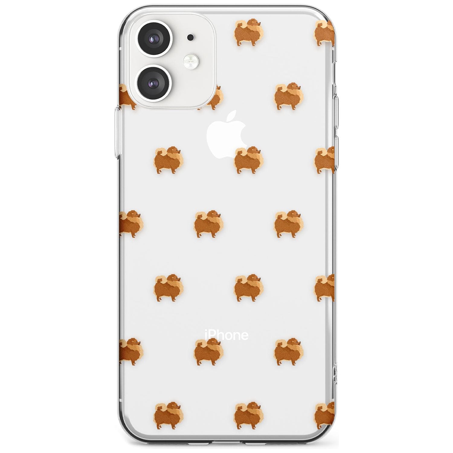Pomeranian Dog Pattern Clear Slim TPU Phone Case for iPhone 11