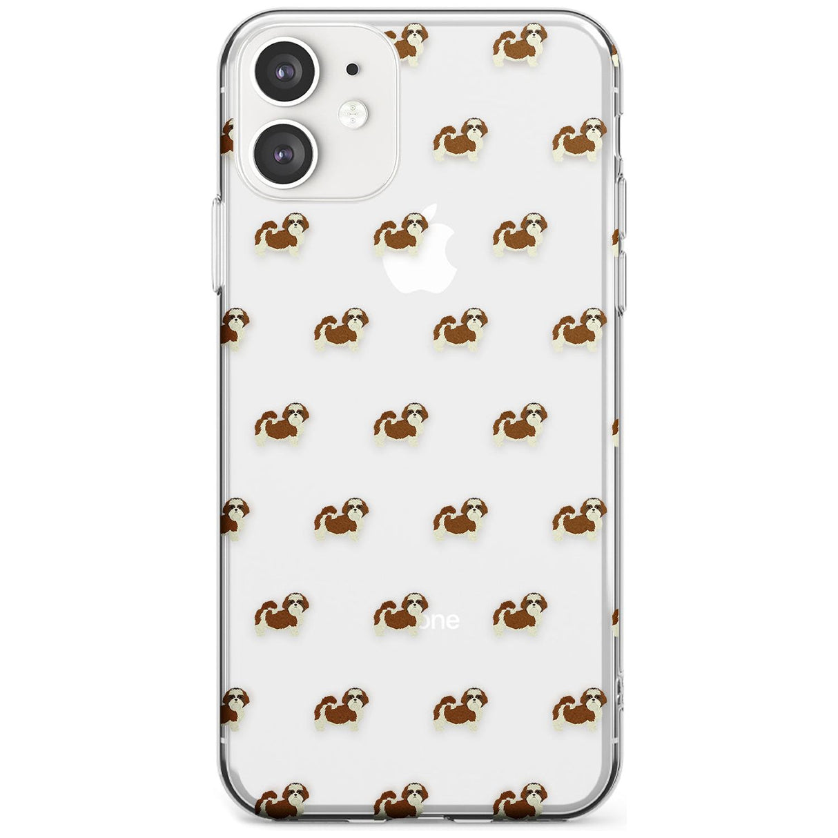 Shih Tzu Dog Pattern Clear Slim TPU Phone Case for iPhone 11