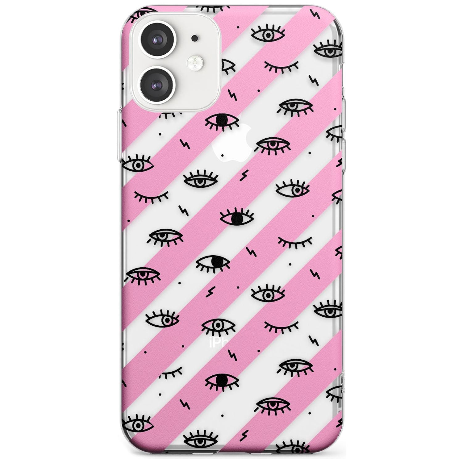 Pink Stripe Eyes iPhone Case  Slim Case Phone Case - Case Warehouse