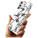 Continuous Line Faces: Black on White Black Impact Phone Case for iPhone 11