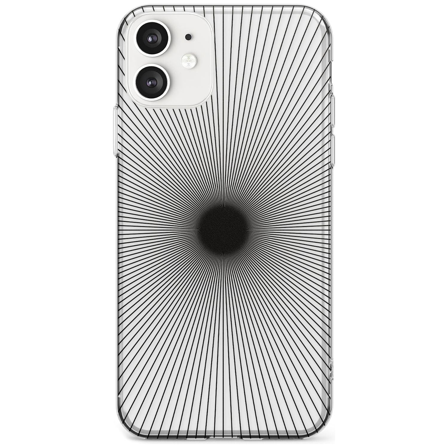 Abstract Lines: Sunburst Black Impact Phone Case for iPhone 11