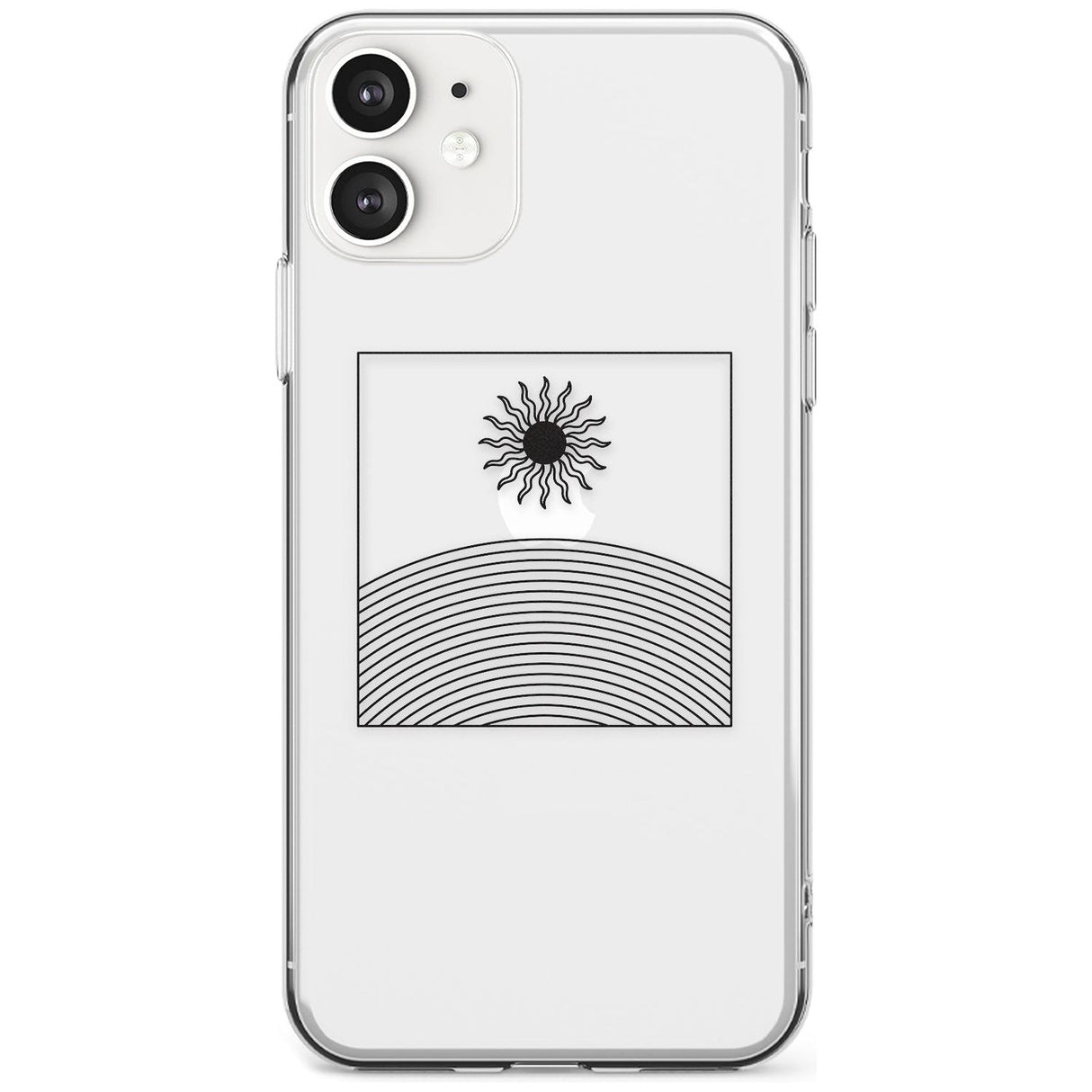 Framed Linework: Rising Sun Black Impact Phone Case for iPhone 11