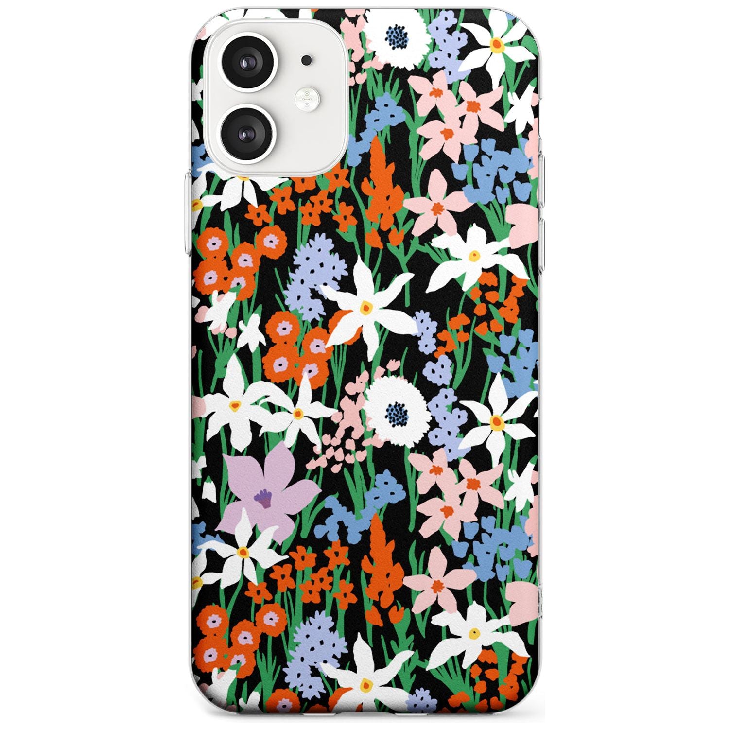 Springtime Meadow: Solid Black Impact Phone Case for iPhone 11
