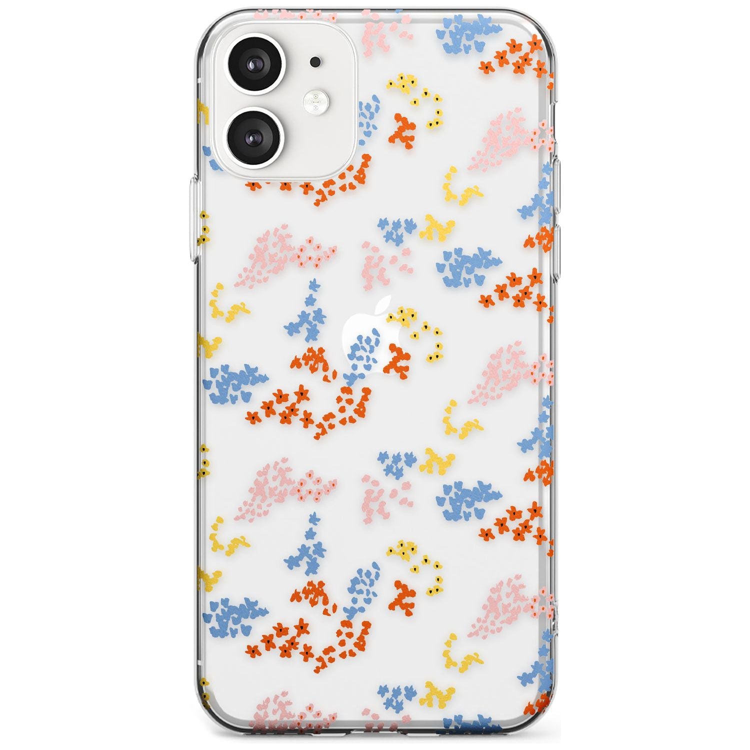 Small Flower Mix: Transparent Black Impact Phone Case for iPhone 11