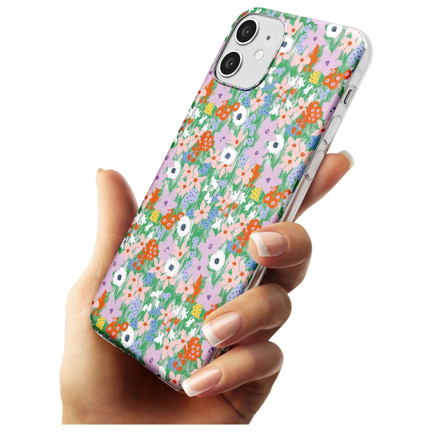 Jazzy Floral Mix: Transparent Black Impact Phone Case for iPhone 11