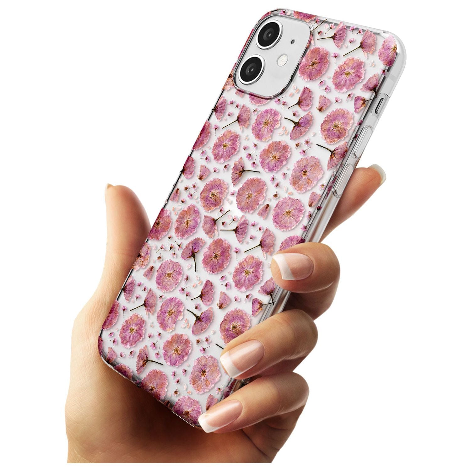 Pink Flowers & Blossoms Transparent Design Slim TPU Phone Case for iPhone 11