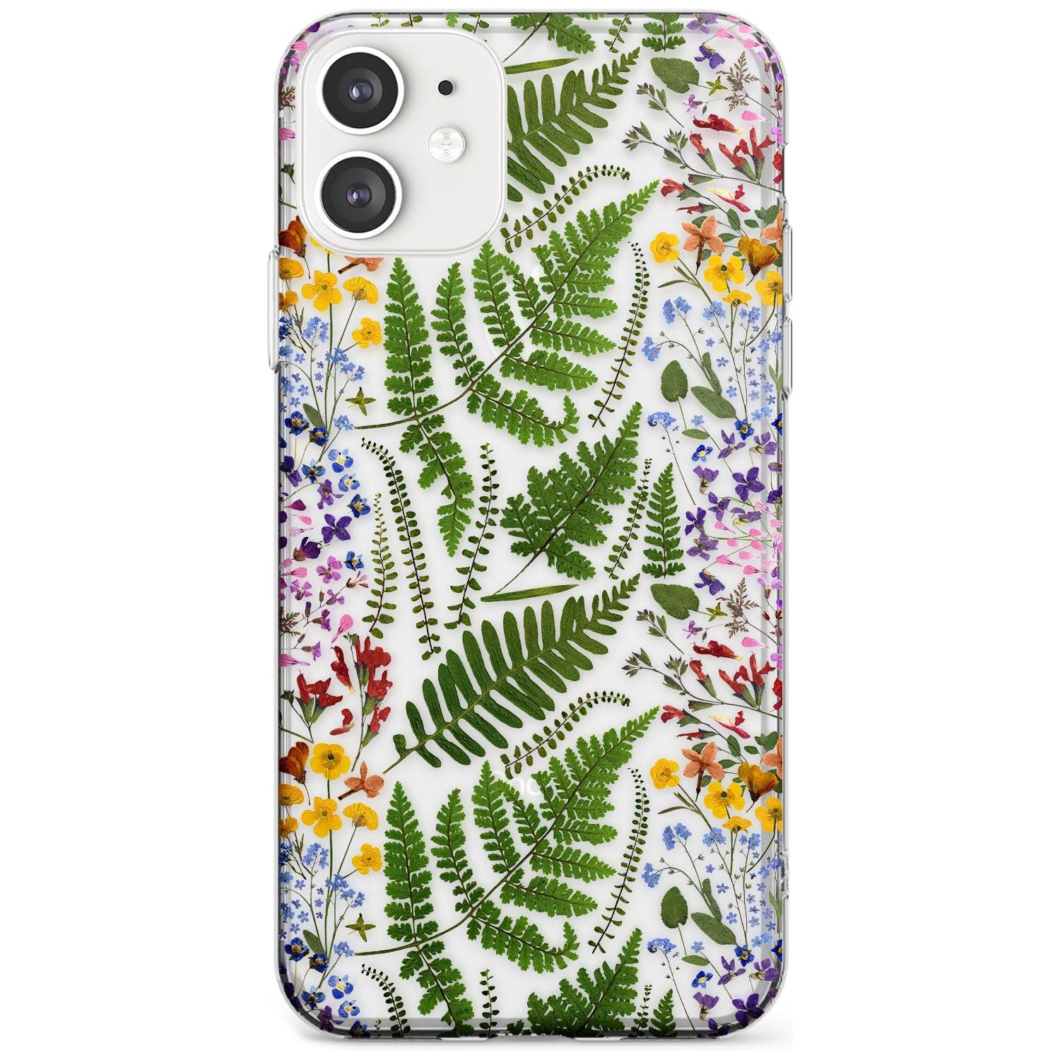 Busy Floral and Fern Design Slim TPU Phone Case for iPhone 11
