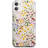 Wildflower & Leaves Cluster Design - Cream Slim TPU Phone Case for iPhone 11