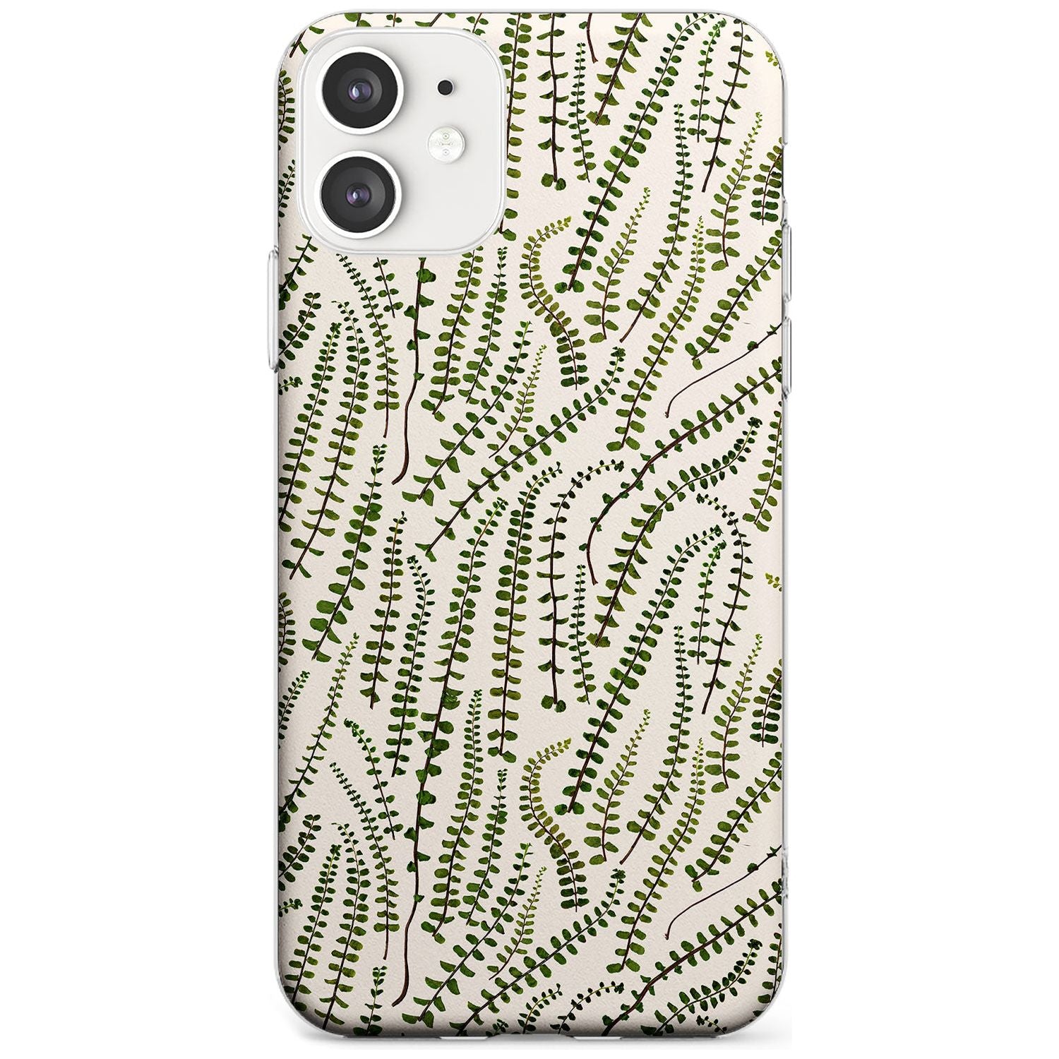 Fern Leaf Pattern Design - Cream Slim TPU Phone Case for iPhone 11