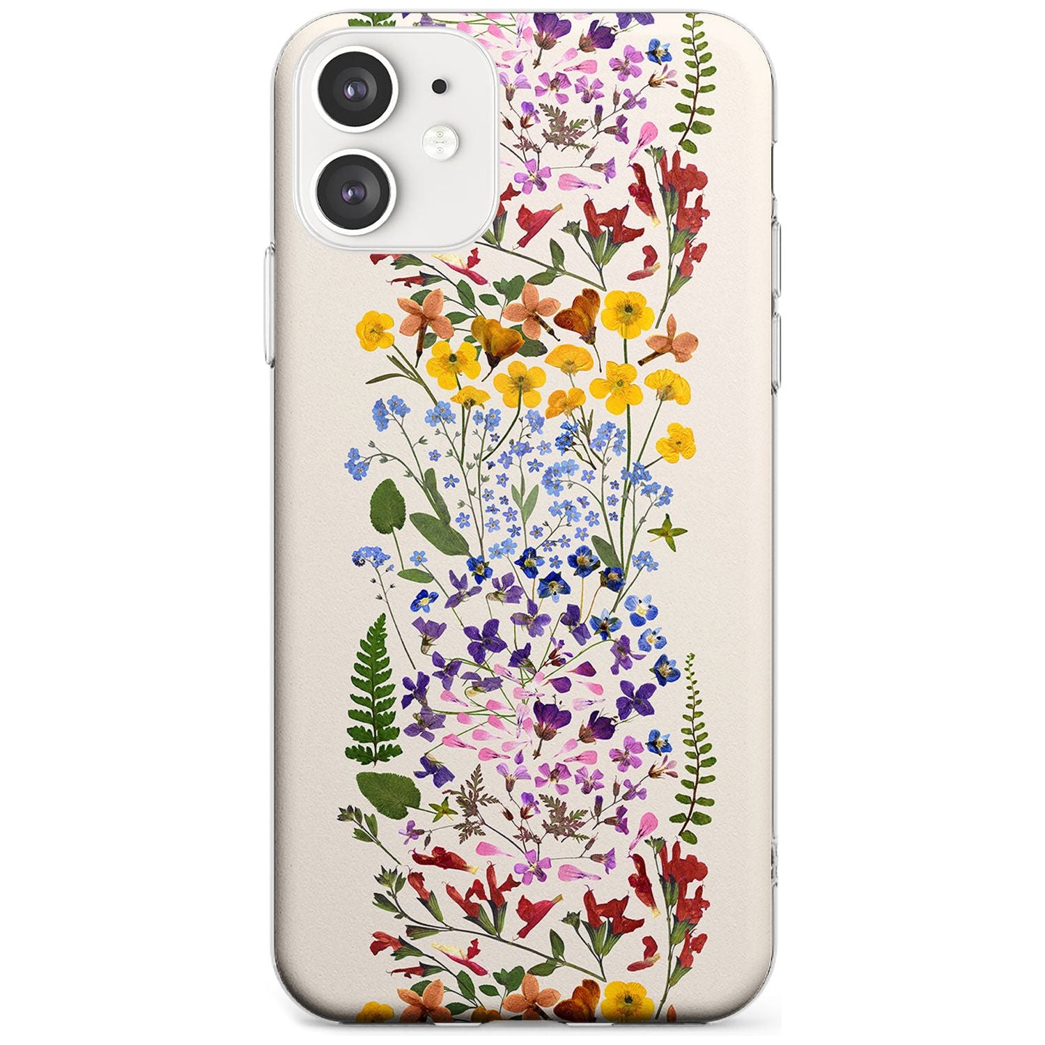 Wildflower Stripe Design - Cream Slim TPU Phone Case for iPhone 11
