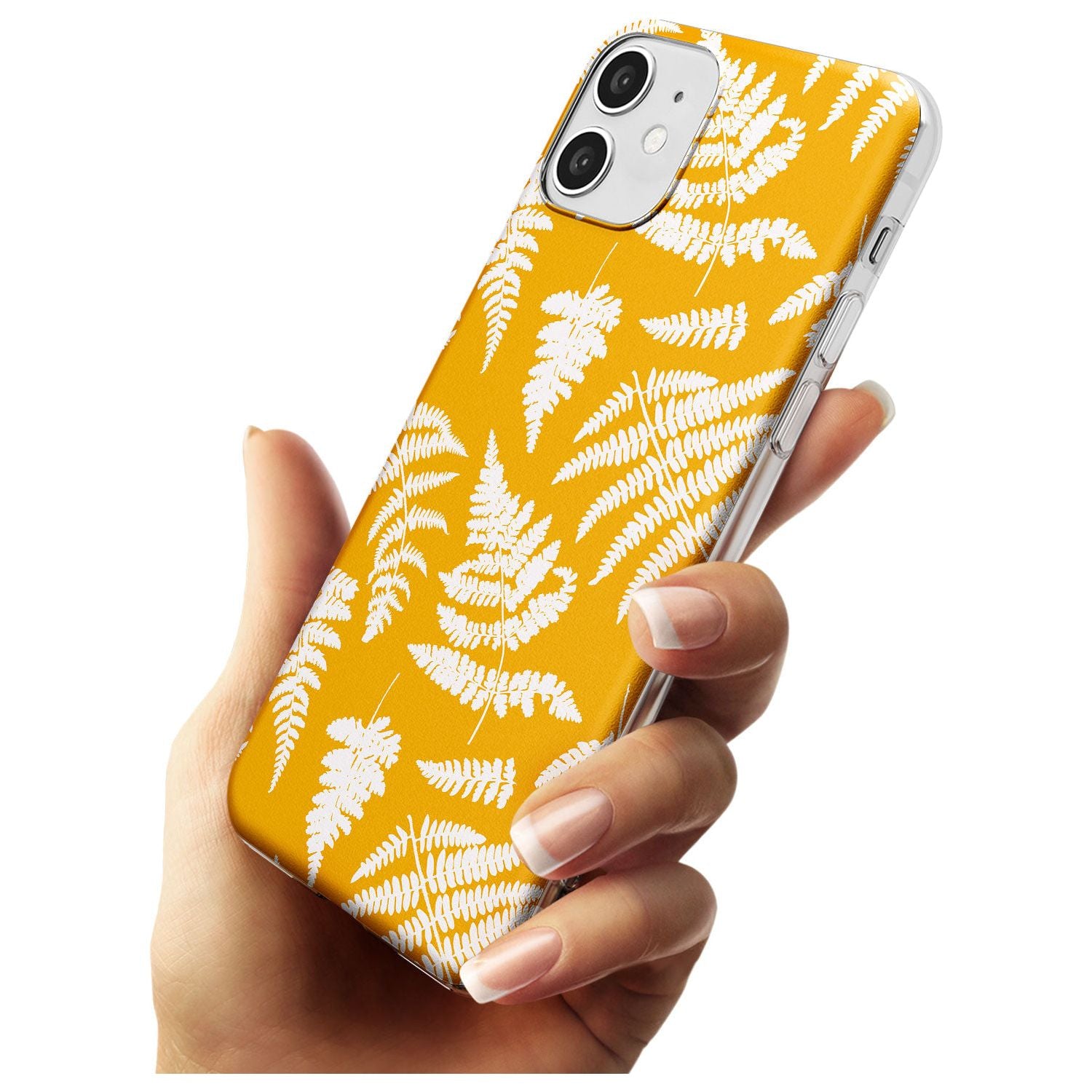 Fern Pattern on Yellow Slim TPU Phone Case for iPhone 11