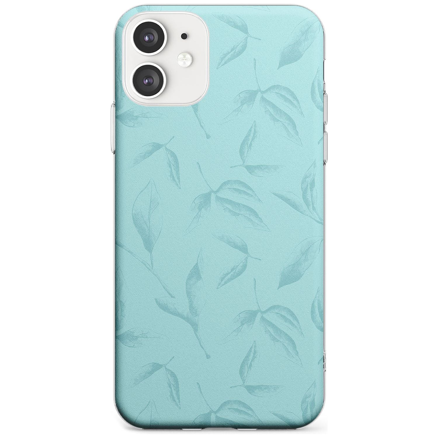 Blue Leaves Vintage Botanical Slim TPU Phone Case for iPhone 11
