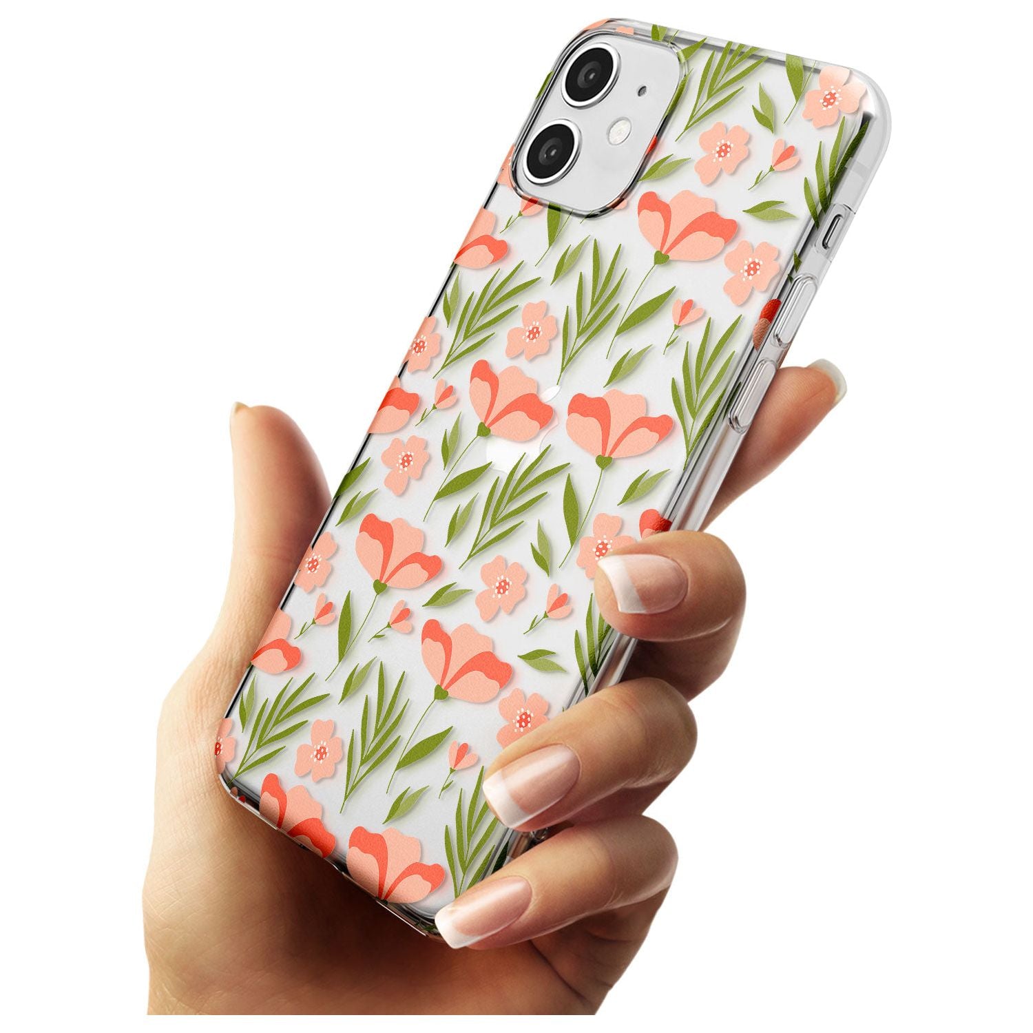 Pink Petals Transparent Floral Slim TPU Phone Case for iPhone 11