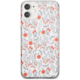 Red Fruits Transparent Floral Slim TPU Phone Case for iPhone 11