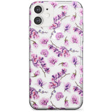 Purple Orchids Transparent Floral Slim TPU Phone Case for iPhone 11