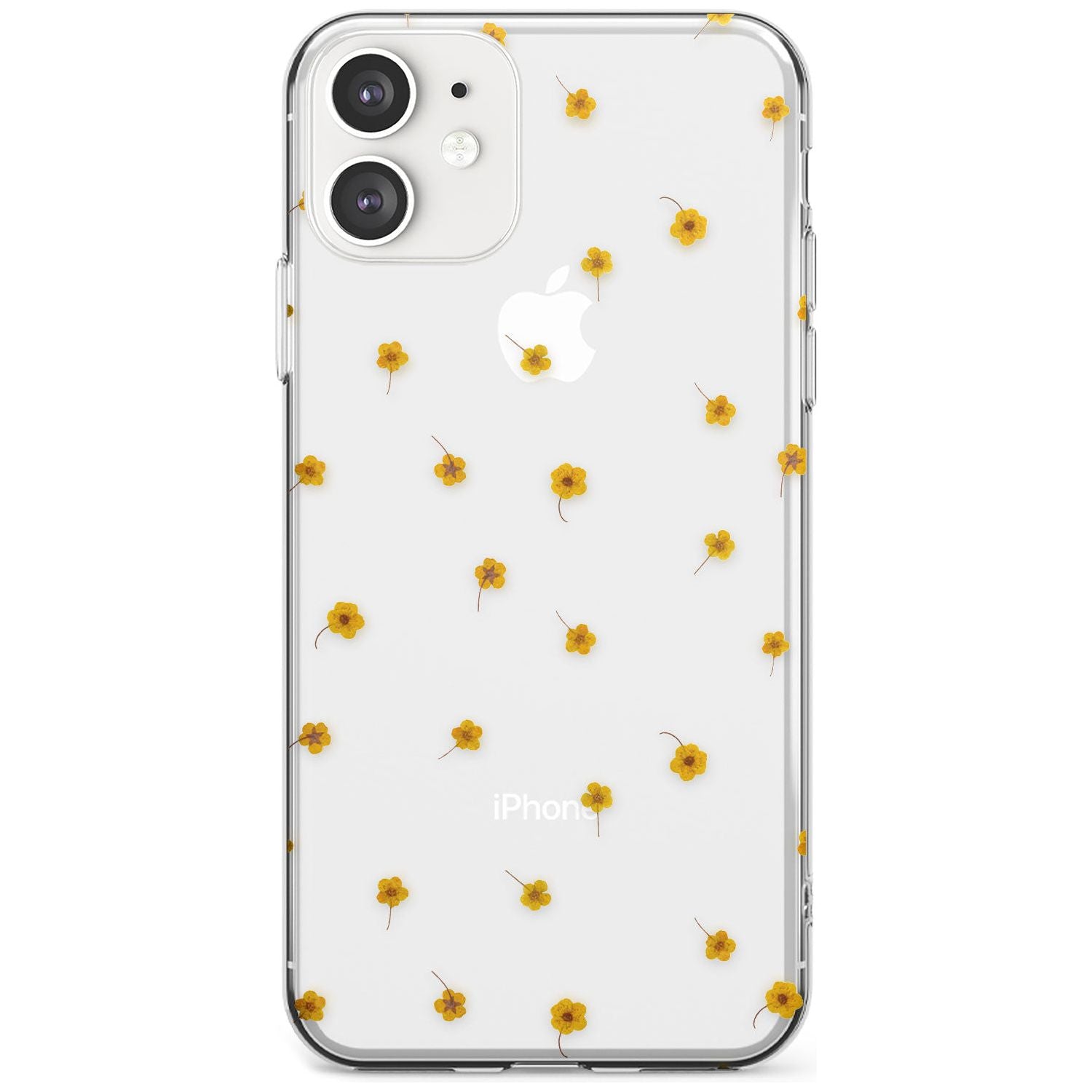 Yellow Flower Pattern - Dried Flower-Inspired Slim TPU Phone Case for iPhone 11