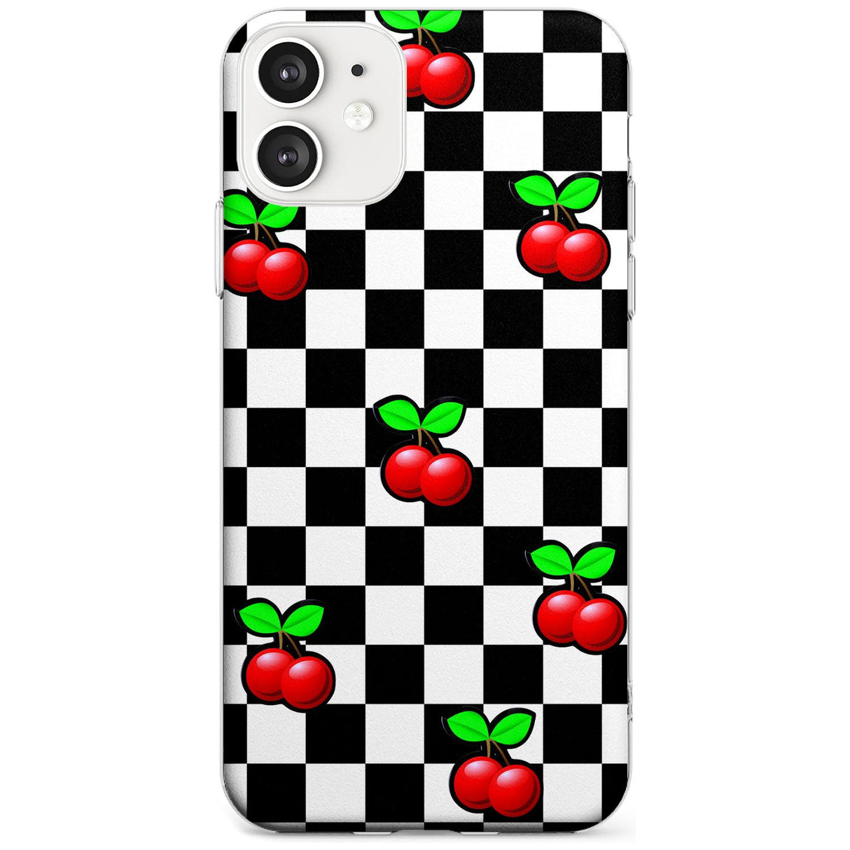 Checkered Cherry Slim TPU Phone Case for iPhone 11