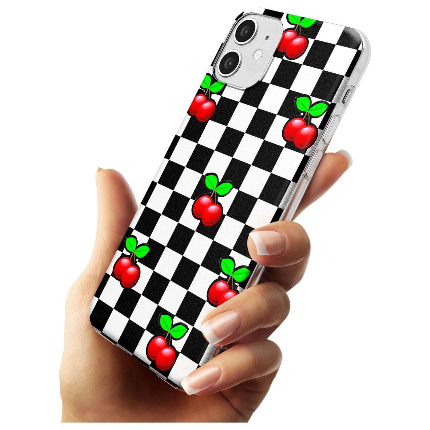 Checkered Cherry Slim TPU Phone Case for iPhone 11