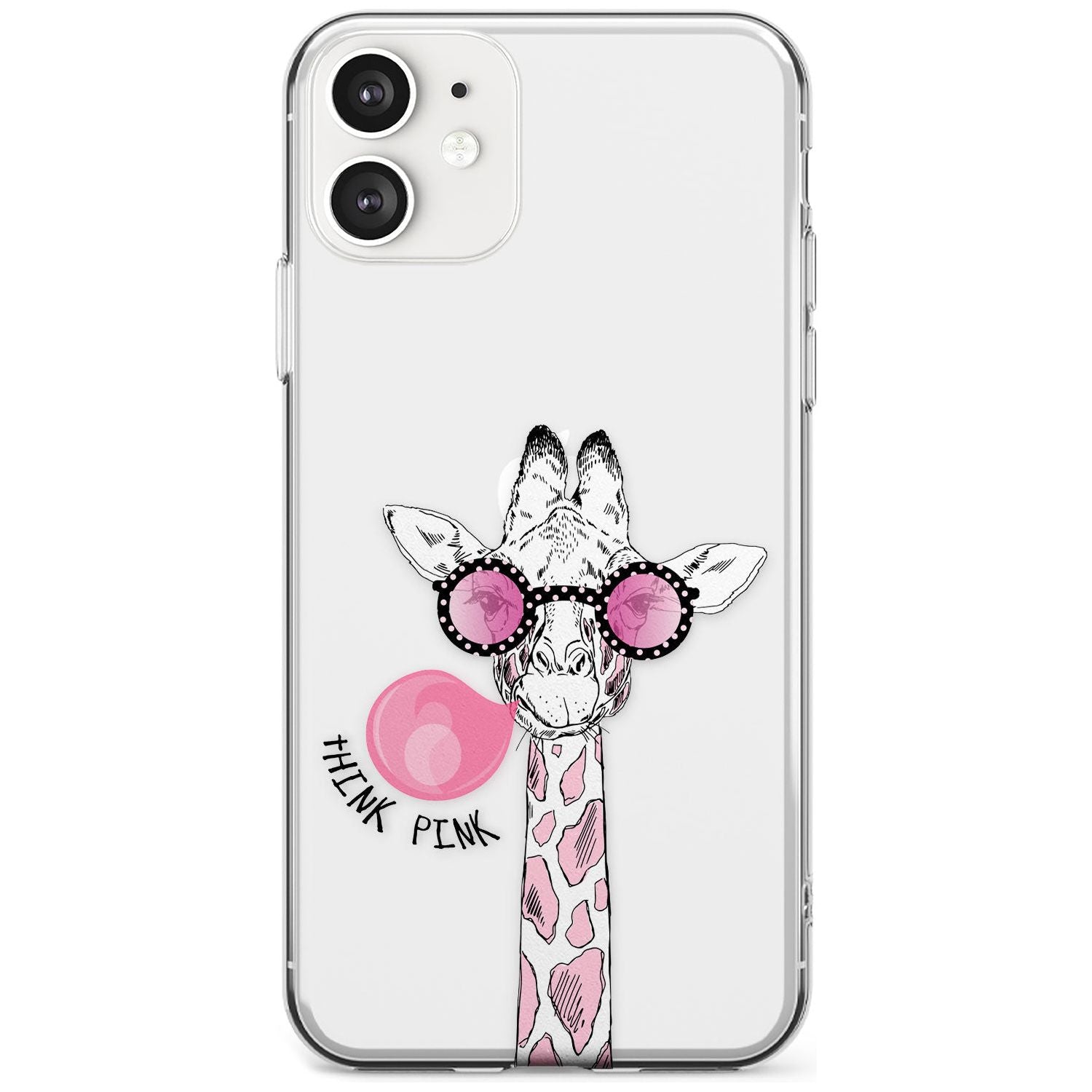 Think Pink Giraffe Slim TPU Phone Case for iPhone 11