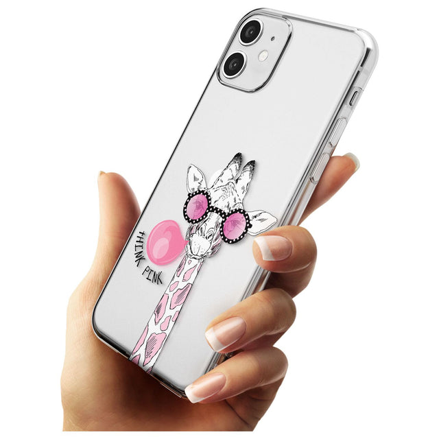 Think Pink Giraffe Slim TPU Phone Case for iPhone 11