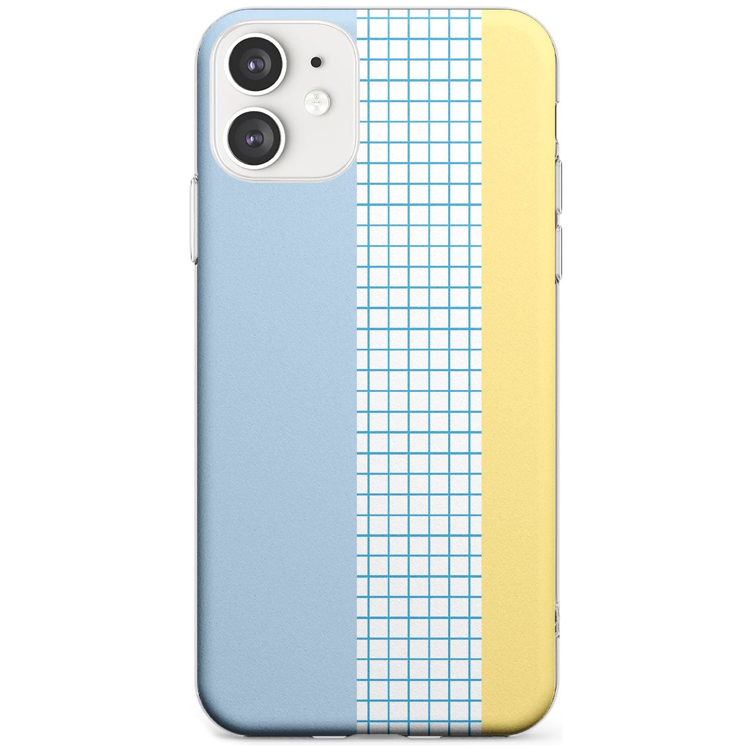 Abstract Grid Blue & Yellow Slim TPU Phone Case for iPhone 11