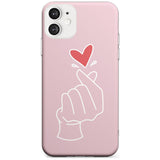 Finger Heart in Pink Black Impact Phone Case for iPhone 11