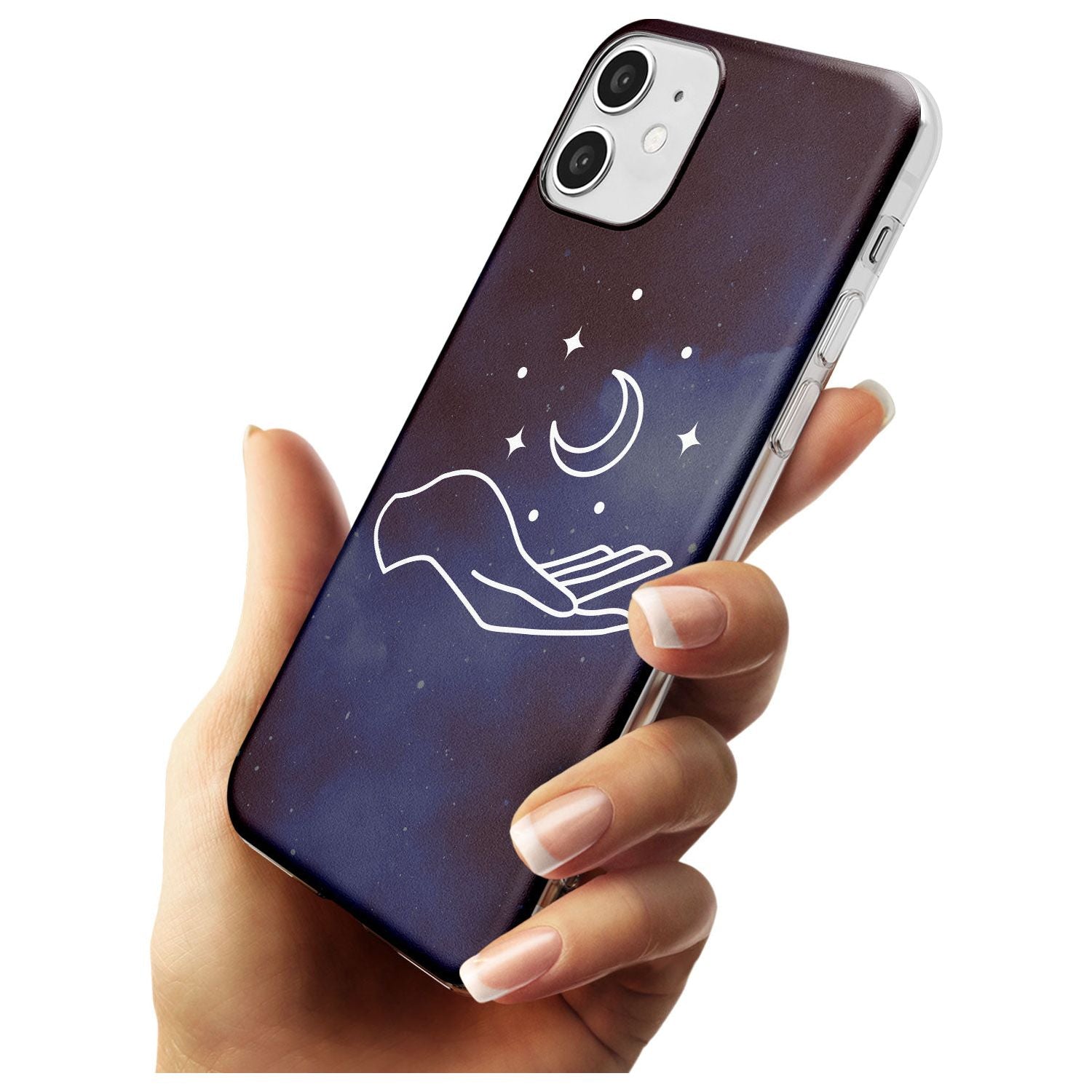 Floating Moon Above Hand Black Impact Phone Case for iPhone 11