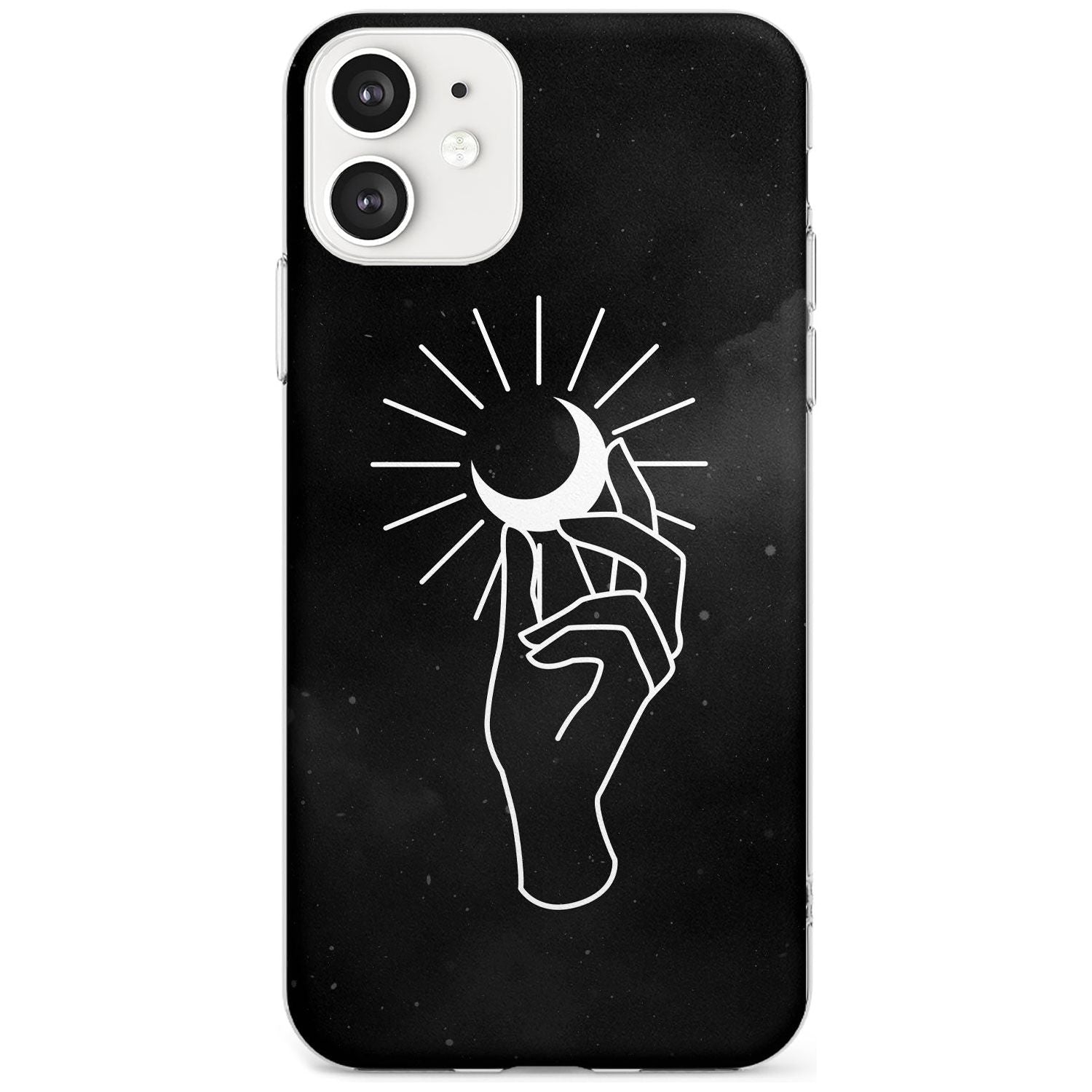 Hand Holding Moon Black Impact Phone Case for iPhone 11