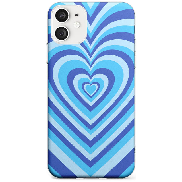 Blue Heart Illusion Slim TPU Phone Case for iPhone 11