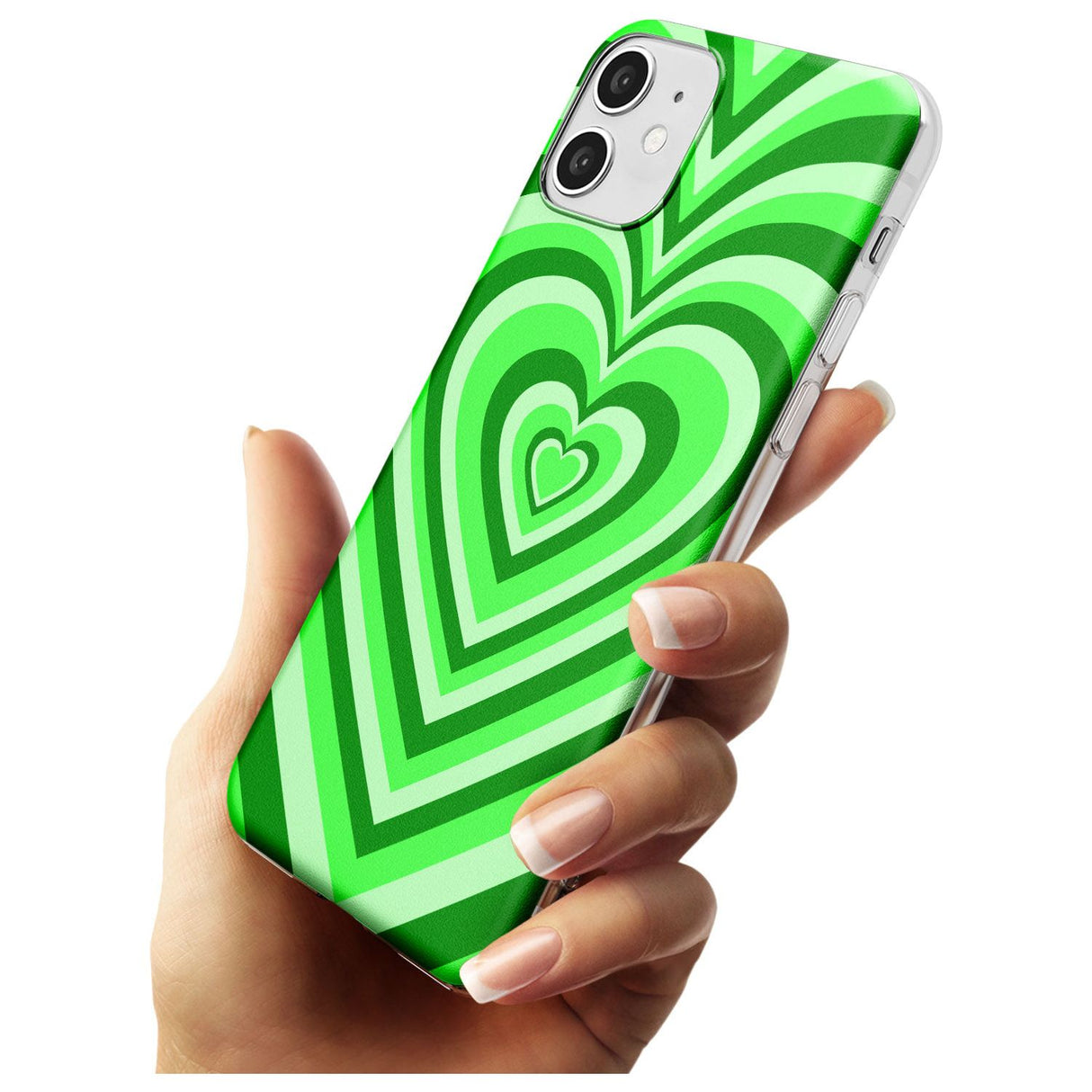 Green Heart Illusion Slim TPU Phone Case for iPhone 11